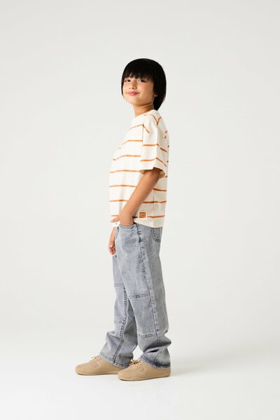 Boys Rust Stripe Drop Tee