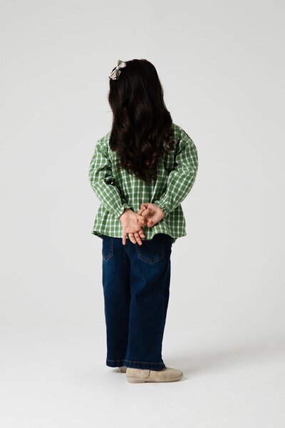 Evergreen Lace Check Flannel Top