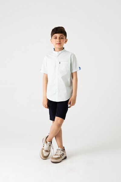 Boys Mint Cotton Casual Shirt