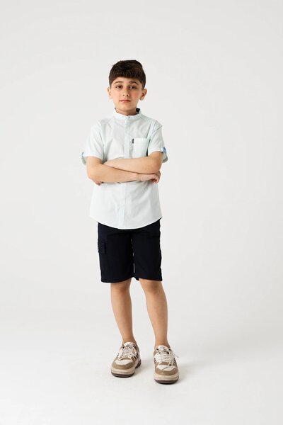 Boys Mint Cotton Casual Shirt