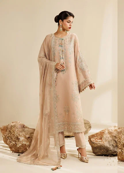 Sireine by Alizeh Fashion Unstitched Embroidered Chiffon 3 Piece Suit AF26UCS AF-CH-2288-DUNE - Festive Collection