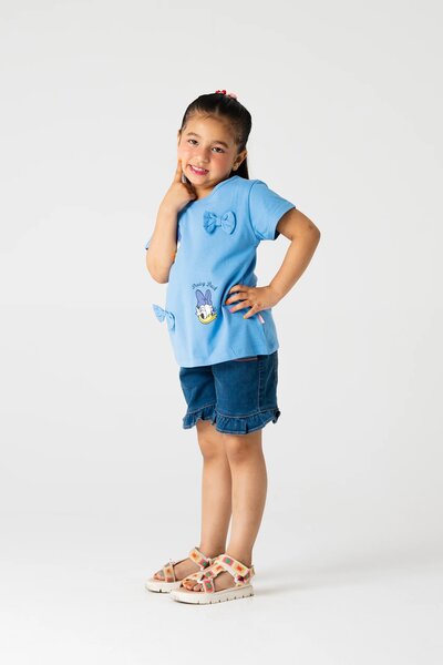 Indigo Daisy Bow Tee
