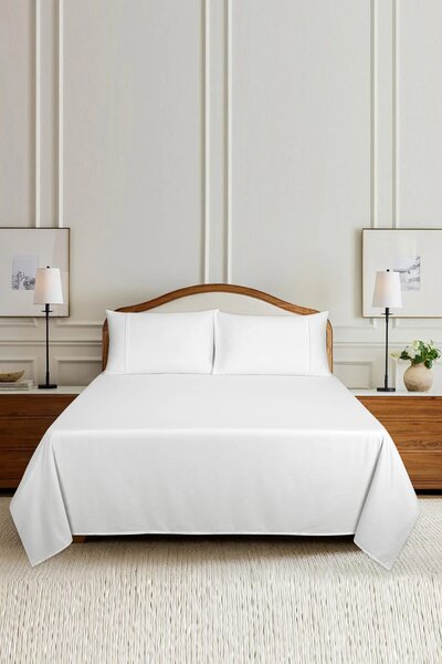 White Beads T-200 Bed Sheet Set