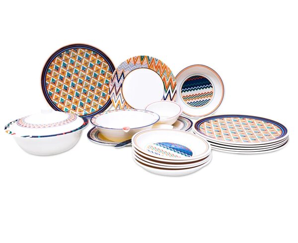 Dinner Set Coloured Chevron