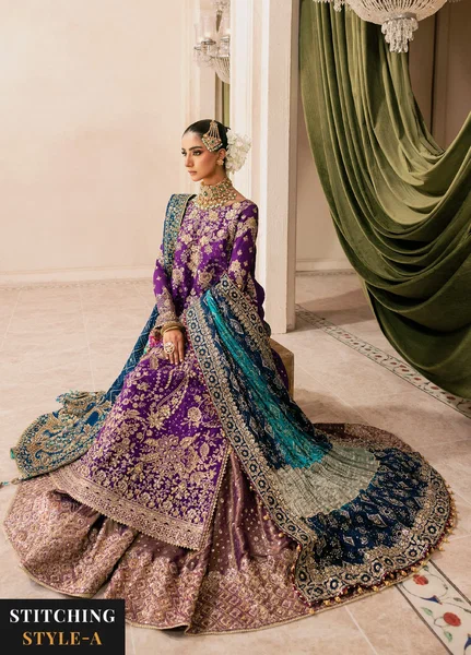AIK Atelier Unstitched Embroidered Medium Silk 3 Piece Suit AIK26UAW D-01 - Wedding Collection