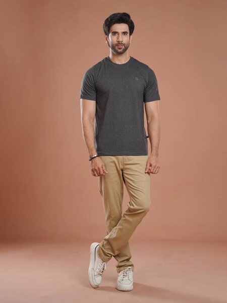 Charcoal Stretchable T-Shirt (TEE-326)