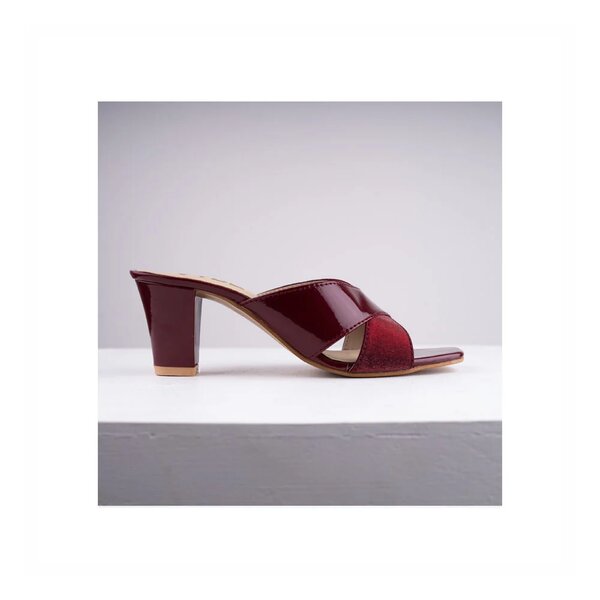 VYBE - Peaches Maroon Shoes With Heels,
