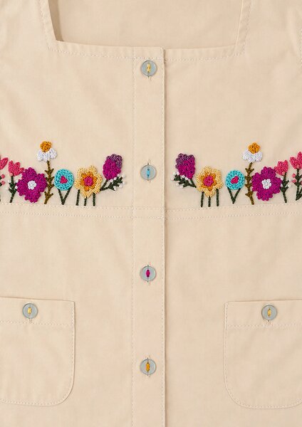 Cabana | Two-piece cotton co-ord set with floral hand embroidery