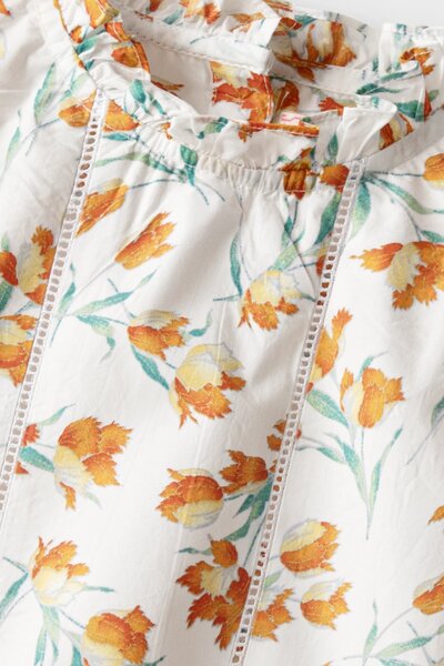 Orange Bloom Cotton Dress Set