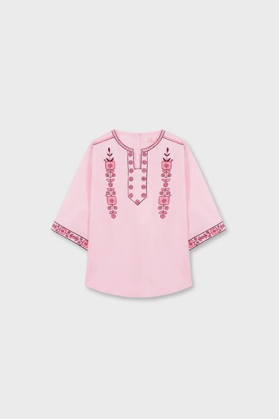 Glowy Pink Embroidered Top