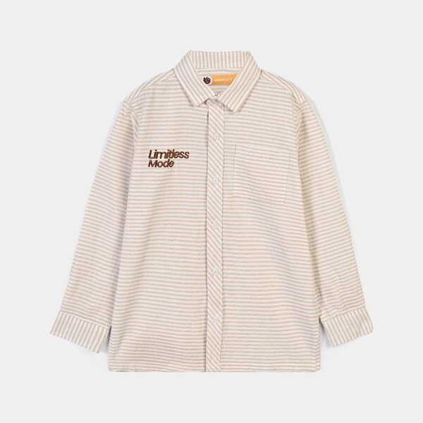 Boys Yarn Dyed Shirt (Limitless Mode)-Brown Stripe