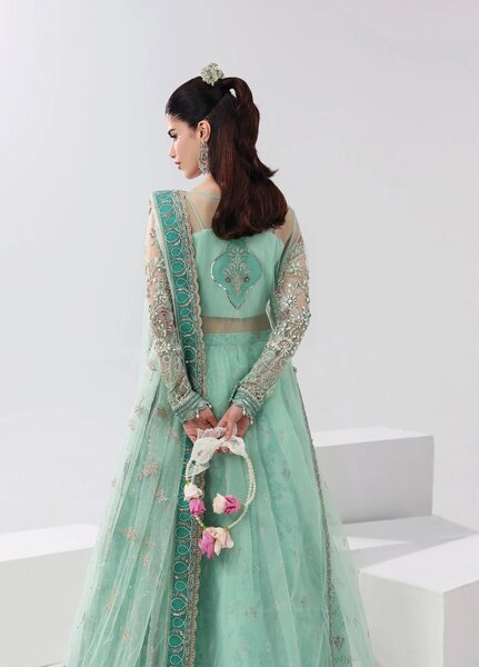 Lamore by Sardinia Unstitched Luxury Hand Work Net 3 peice SRD25LH D-7 Crystal Bloom - Formals Collection