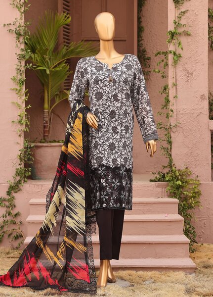 Meenakari by HZ Textiles Unstitched Embroidered Cotton 3 Piece Suit HZ26UCM MEC-1005 - Casual Collection