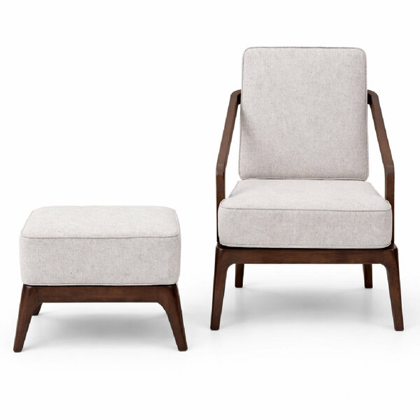 Oaklin Lounge Accent Chair with Ottoman Armchair & Footrest Set
