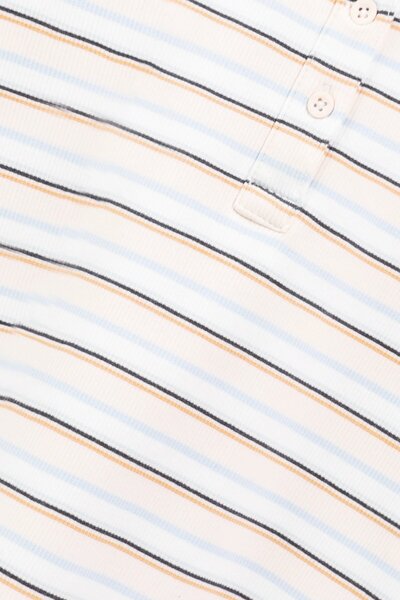 Girls Lycra Striped Henley Tee