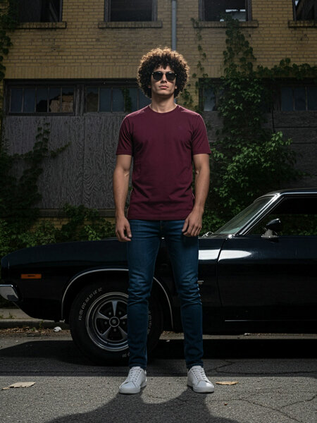 Maroon Stretchable T-Shirt (TEE-404)
