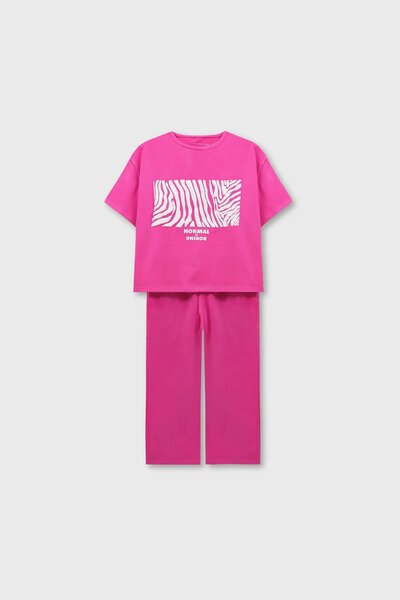 Hot Pink Graphic Jersey Co-ord Set