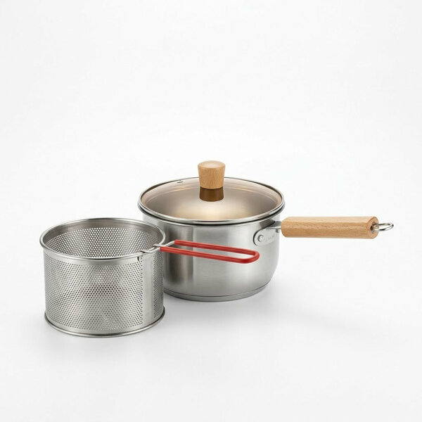 Stainless Steel Deep Frying Pot 2.5 Liter | Kitchen Cooking Pot