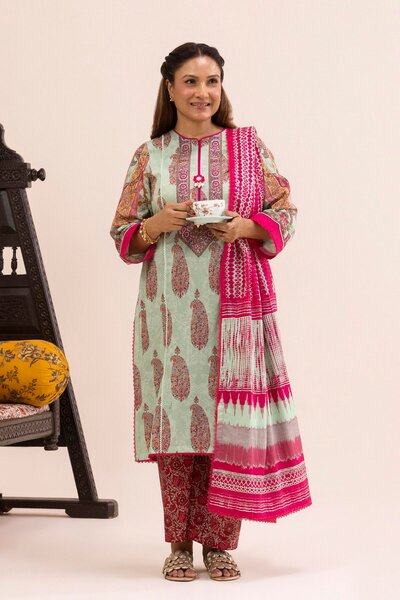 Unstitched 3 Piece Lawn Suit