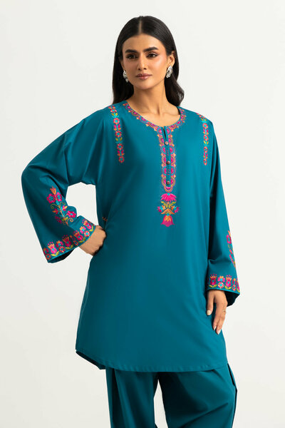 Cambric Embroidered Co-Ord Set