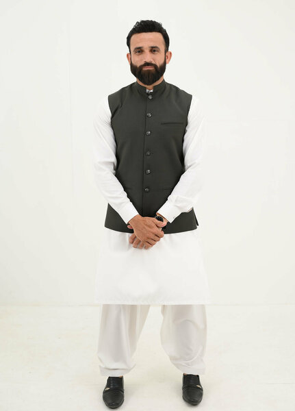 Ethnic Wear by Alif Yay Pret Plain Blended Waistcoat AY-037