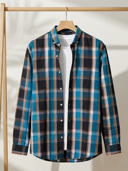 Multi Check Button Down Casual Shirt (CSC-455)