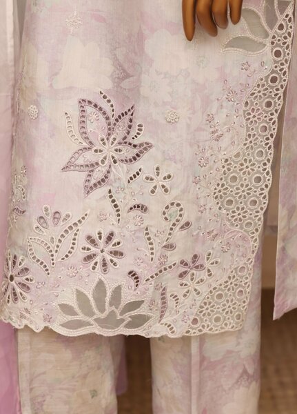 Majestic by HZ Textiles RTW Embroidered Raw Silk 3 Piece Suit HZ26RSM Wisteria XRPE-3P-004 - Casual Collection