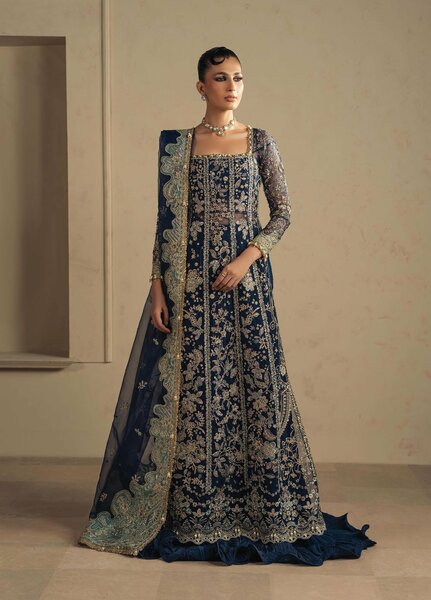 Luminara by Ayzel Unstitched Embroidered Organza 3 Piece Suit AAF26UWL AIRAS AYZ-177 - Wedding Collection