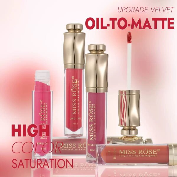 Miss Rose - Professional Diamond Capped Long-Lasting Lip Gloss 3 PC Set