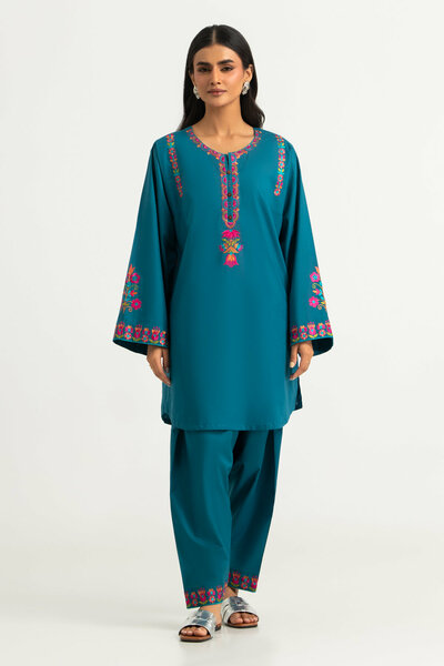 Cambric Embroidered Co-Ord Set