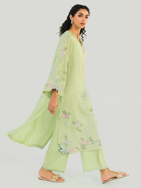 Pistachio Meadow - 2pcs Rawsilk Ensemble
