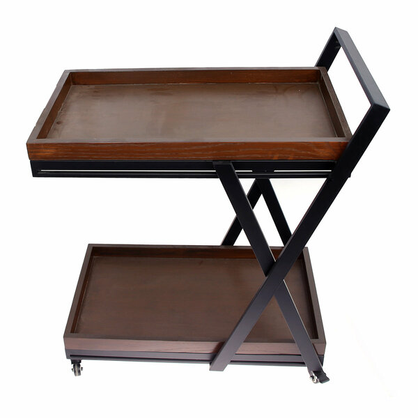 2 Step Wooden Tea Trolley X Design