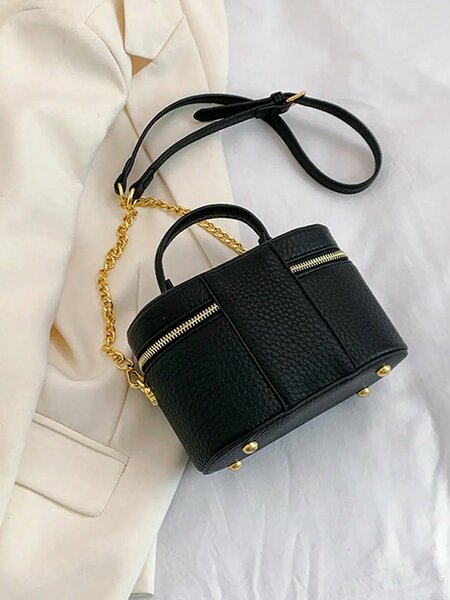Shein - Women's Autumn/Winter New PU Large Capacity Minimalist Fashion Bucket Bag