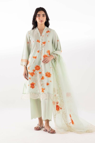Stitched Muzlin Embroidered Lawn Shirt