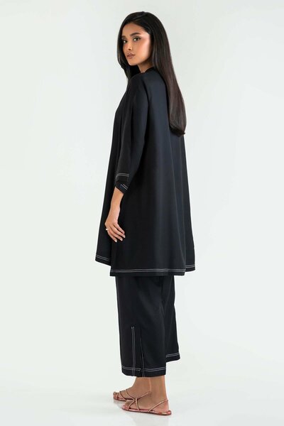 Stitched Black Printed Shirt