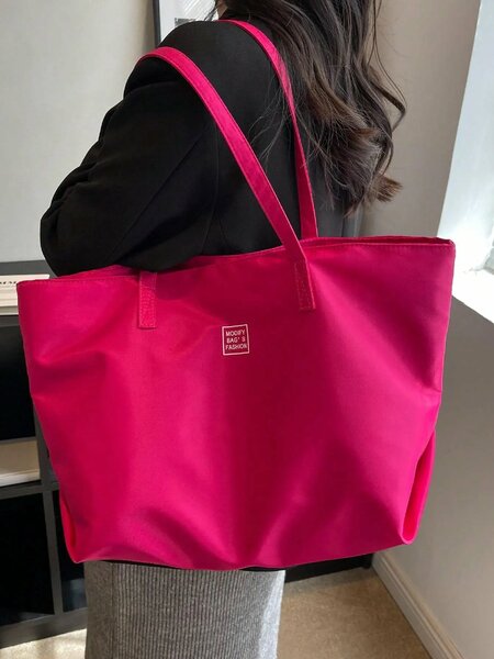 Shein - 1pc Fashionable Solid Color & Simple Style Shoulder Tote Bag