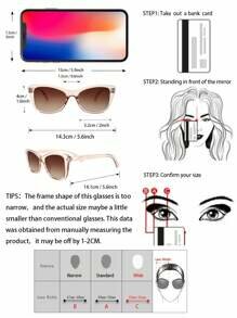 Shein - Retro Tinted Lens Fashion Glasses Shades Fit For Outdoor, Vacation