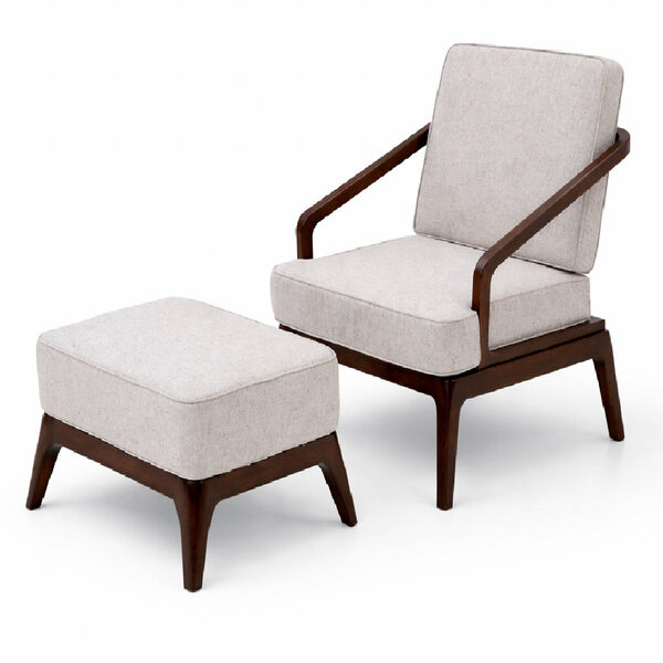 Oaklin Lounge Accent Chair with Ottoman Armchair & Footrest Set