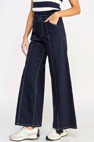Map Women's Contrast Flared Denim