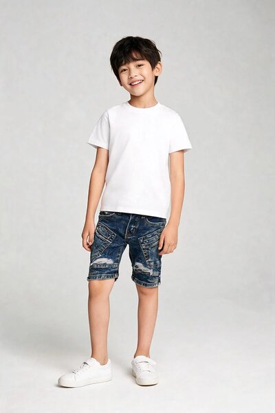 TI Boy's Distressed Comfort Denim Shorts