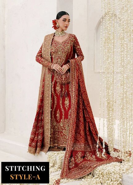 Aik Atelier Embroidered Khaadi Net Suits Unstitched 3 Piece AIK25WU D-01 - Formals Collection