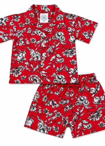 BabyCo Kids RTW Printed Cotton Co-Ord Sets Suit Waikiki Floral Resort Unisex - Casual Collection
