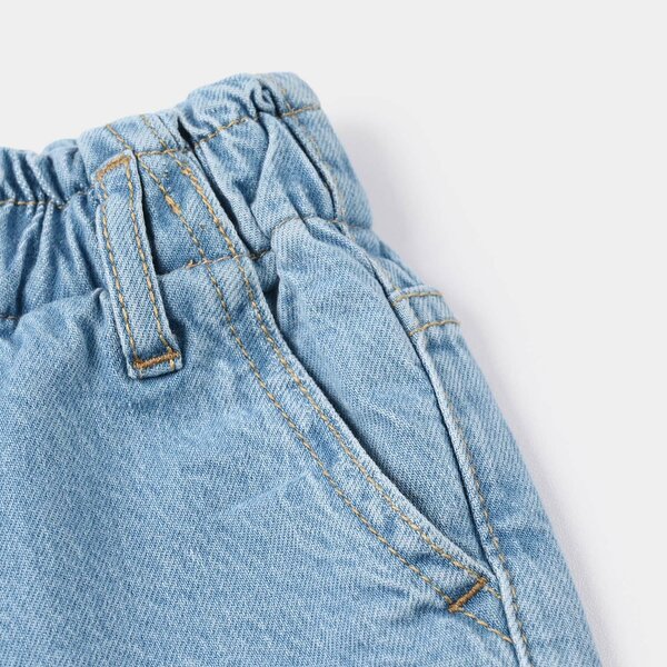 Infant Girls Denim Rigid Shorts - Light Blue