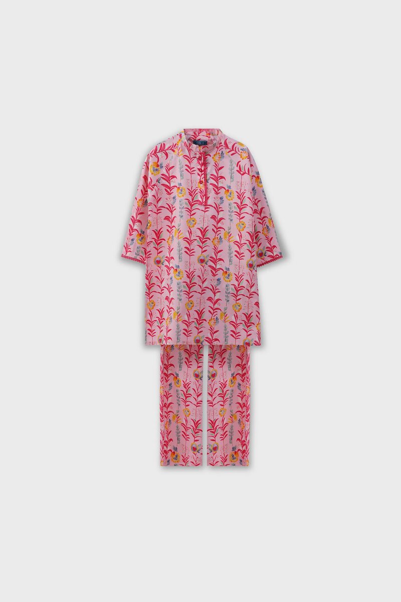 Garden Bloom Cotton Kurta Set - 2pc