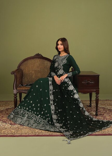 Alizeh Luxe Unstitched Raw Silk Embroidered 3 Piece Suit AFB26UL D-06 Alice - Winter Collection