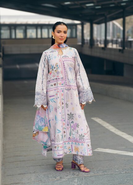 Zync by Florent Unstitched Embroidered Lawn 3 Piece Suit FL26ZU FZ-9B - Summer Collection