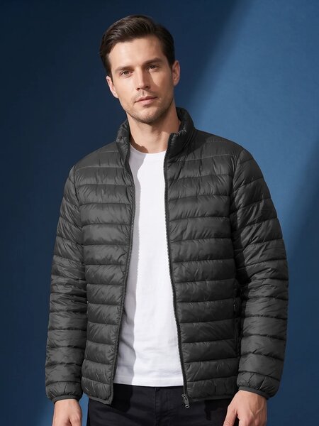 Olive Imported Full Sleeves Puffer Jacket (PJ-132)