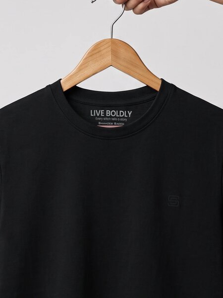 Black Stretchable T-Shirt (TEE-487)