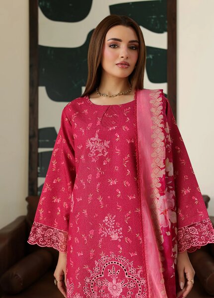 Sahl by Rashid Textiles Unstitched Embroidered Lawn Karandi 3 Piece Suit RT26USLK D-3918 - Casual Collection