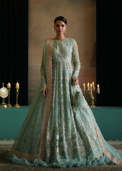 Afsana by Zevk Unstitched Embroidered Net 3 Piece Suit ZV26UAW Jahanara - Wedding Collection